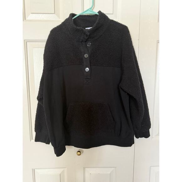 Time and Tru Jackets & Blazers - Black Fuzzy Women's Jacket